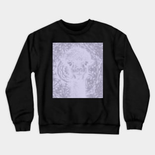 Ghostly alpaca and Lilac-gray mandala Crewneck Sweatshirt